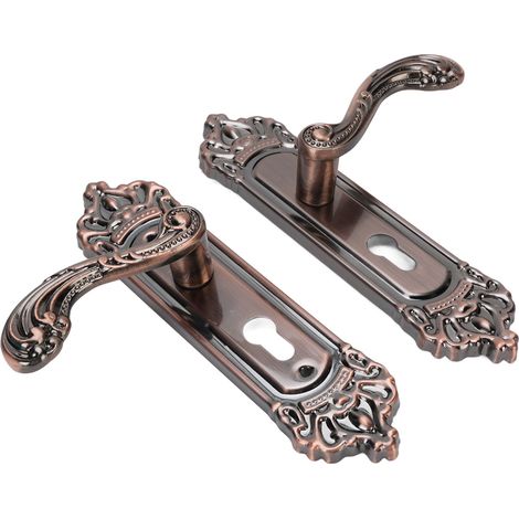 Poignée de porte d'entrée avec serrure à clé, universelle et silencieuse, en alliage d'aluminium, de style européen, pour chambre à coucher. (1/5)
