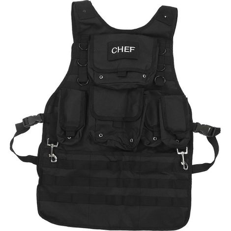 Tablier Molle en toile pour barbecue, chef cuisinier, tablier d'outils de camping et d'extérieur avec poches de rangement (1/5)