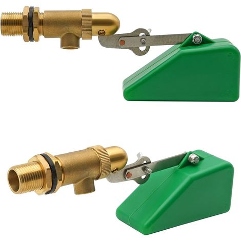 Robinet Flotteur 1/2" en Laiton Massif Antirouille à Bras Ajustable, Vanne Flotteur à Bille Automatique pour Réservoir, Abreuvoir Bétail, Étang, Aquarium, Aquaculture, Hydroponie, Lot de 2 (1/5)