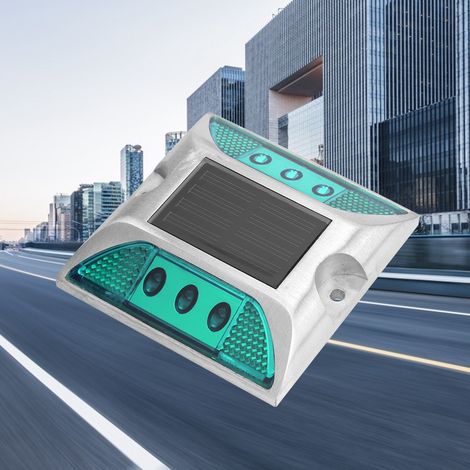 LED-Solar-Bodenmarkierungsleuchten, wasserdicht, für den Außenbereich, Einfahrt, Straße, Autobahn, grün (1/5)