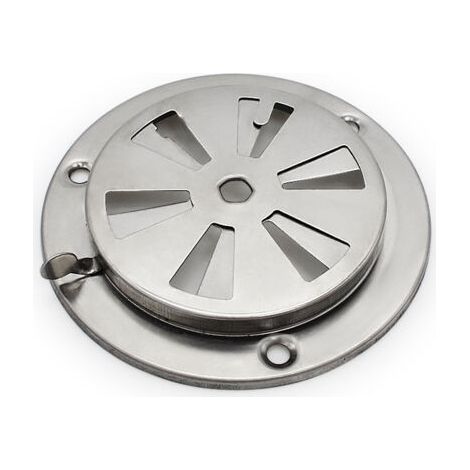 Grille de ventilation ronde 95mm – Acier inoxydable poli – Pour ventilation intérieure, camping-cars, bateaux, garages (1/5)
