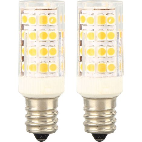 2 ampoules LED E12 dimmables, 52 LEDs, 5W 100‑130V, forme bougie, ampoule décorative pour ventilateur plafonnier et lampe à sel, lumière chaude (1/5)