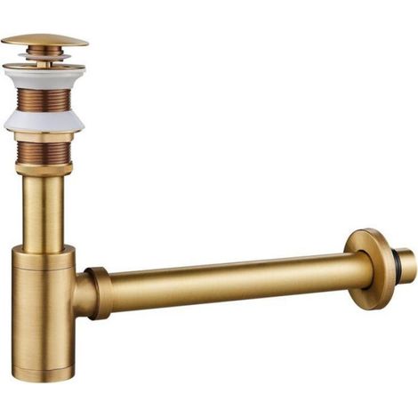 Siphon à Bouteille Acier Inoxydable Sans Trop Plein Universal Robinet Lavabo Cuisine Salle de Bains Ensemble Complet Anti Odeur (1/3)