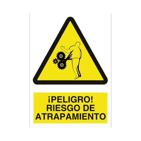 Señal de advertencia Peligro riesgo de atrapamiento 2 Poliestireno 148x105 mm (1/2)