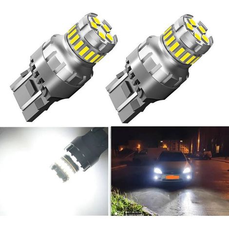 Packung mit 2 T20 7440 W21W LED-Lampen für Rückfahrscheinwerfer und Bremslichter, 6500K, ultrahell.