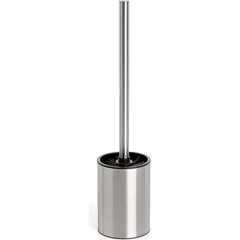 brosse Wc Satin Mesures 9 X 9 X 37 Cm, Faite D'acier Inoxydable, Seau Intrieur En Polypropylne, Brosse Noire, Sans Bpa (1/3)