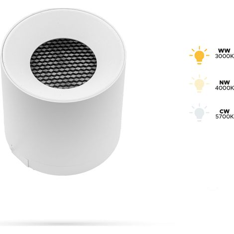 Faretto bianco da 6W D6 per binari SLIM TRACK e FiberFLEX, 48VDC, 3CCT, 3000K, 4000K, 5700K (1/5)