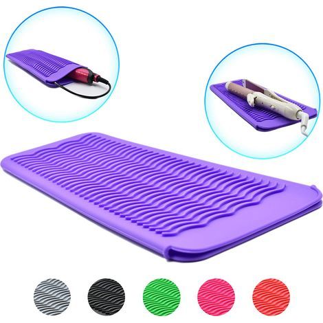 Pochette de rangement de voyage en silicone résistante à la chaleur pour fer à friser, lisseur à cheveux et outils de coiffage (1/5)