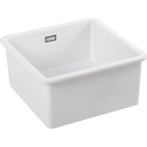 Fregadero de porcelana blanco 46x46 cm (1/3)