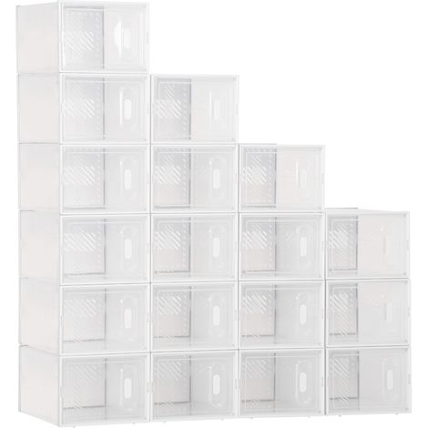 Lot de 18 boîtes cubes à chaussures LEA blanches (1/5)