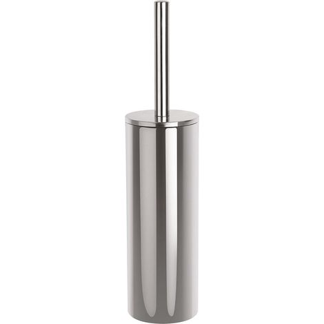 Escobillero con soporte de acero inoxidable NYO Gris pulido Spirella