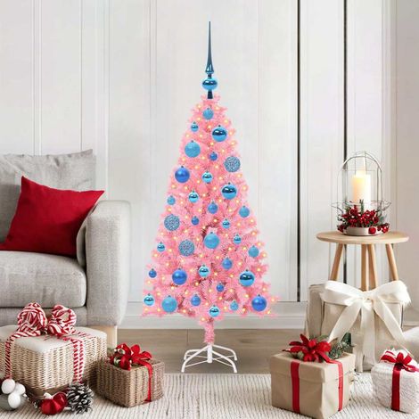 Weihnachtsbaum mit 150 LEDs mit Ständer Rosa 120 cm PVC
