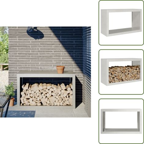 The Living Store Brennholzregal 100x40x60 cm Edelstahl - Brennholzständer (1/5)