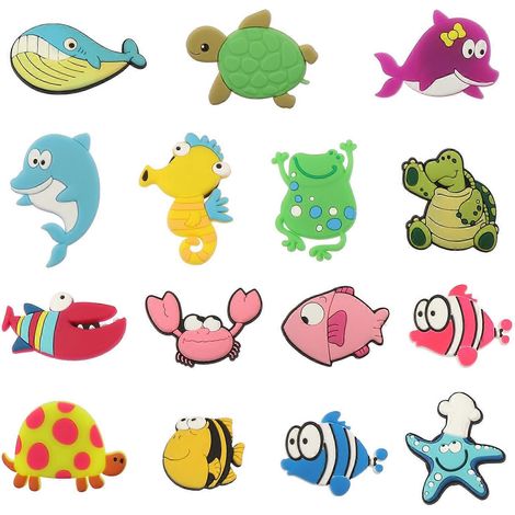 15 aimants pour réfrigérateur/tableau blanc, motifs poissons marins, styles assortis-5x3cm (1/2)