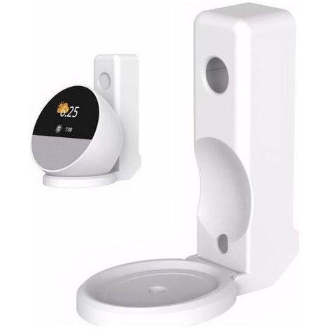 Lntyq Support de prise pour spot mural - Support pour haut-parleur Google - Gestion des câbles intégrée - Support mural - Accessoires sans perçage - Compatible avec Echo Spot (blanc) (1/5)