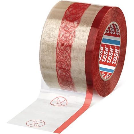 Ruban adhésif d'emballage en PP pack® 4190 incolore/rouge longueur 66 m largeur 50 mm (1/2)