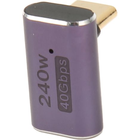 USB-C-Buchse auf USB-C-Stecker PD-Adapter 240 W 8K 60 Hz 40 Gbit/s USB 4.0 Winkelstecker für Smartphone, Tablet und PC (1/5)