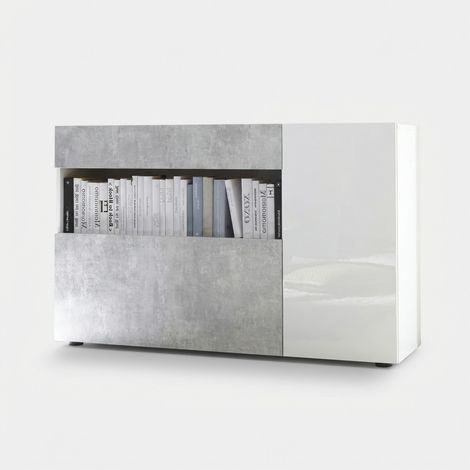 Madia buffet moderno da salotto con cassetto e anta Oxford - Grigio