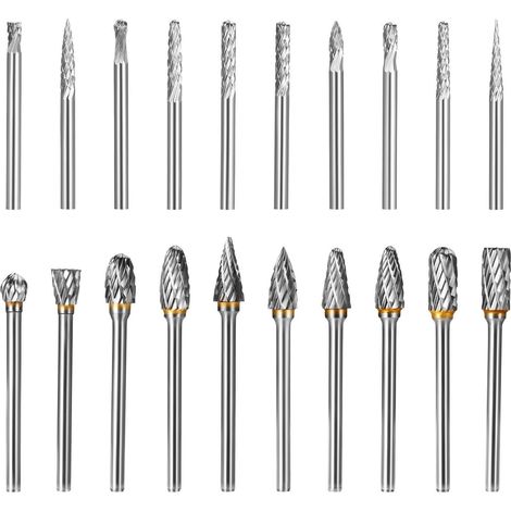 Hartmetall Frässtifte Set 20 Stück Doppelschnitt für Metall & Holz (1/5)