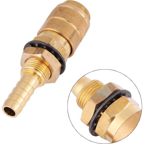 Wassergekühlter Schnellverbinder für Gasschlauch, Adapter für MIG/TIG-Schweißbrenner (Messing) (1/5)