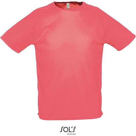 Camiseta Hombre Manga Raglán SOL'S SPORTY 3XL Neón coral