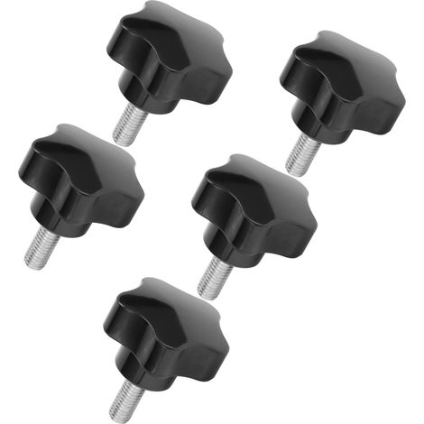5 pièces Bouton de Verrouillage M8, Poignée Étoile pour Tour Métallique, Boulon à Griffe M8x40x20 (1/5)