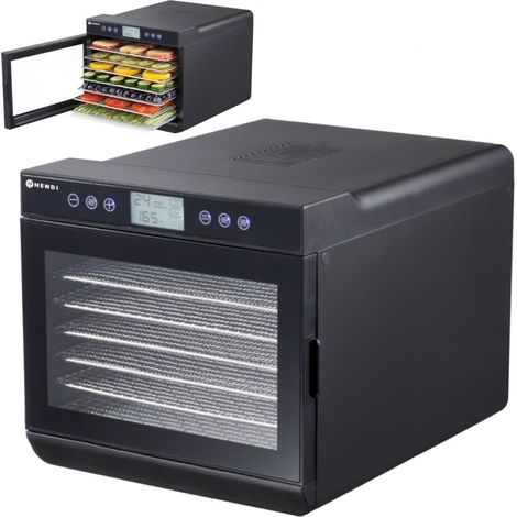 Deshidratador de alimentos para verduras, frutas, setas, hierbas y pescado, 7 bandejas, 500 W, 230 V - Hendi 229064 (1/3)