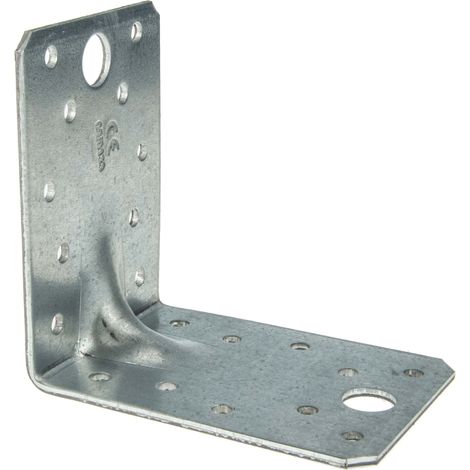 MASTERPROOF PROFESSIONAL Lochplattenwinkel Winkelverbinder 90 mm x 90 mm x 65 mm x 2,5 mm, feuerverzinkt (1/2)