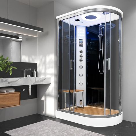 Vidalux Clearwater 1200 Left Steam Shower 1200 x 800-Mirror
