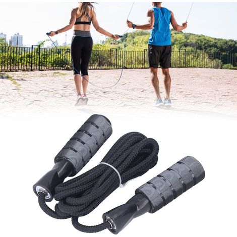 Exercices de fitness pour brûler les graisses, élèves du primaire et du secondaire préparant l'examen d'entrée au lycée, musculation pour adultes avec corde à sauter, noir (1/5)