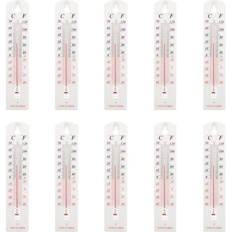 Lot de 10 thermomètres muraux à double fonction pour intérieur et extérieur, précision fiable, design léger (1/5)