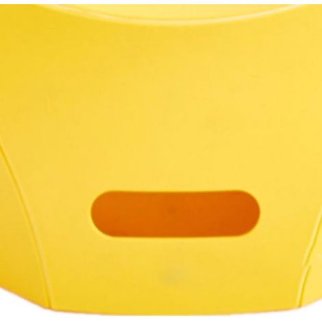 Tabouret pliant de voyage portable avec panier de transport, tabouret pliant en plastique, tabouret bas jaune fluorescent (1/5)