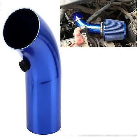 Tuyau d'admission d'air universel à haut débit, admission d'air courte en aluminium pour course à froid avec kit de filtre conique (bleu) ( )