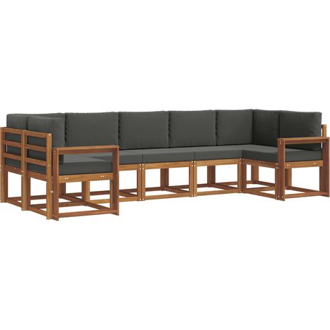 Outdoor Sofa Set 7 pcs Natural and Anthracite vidaXL (1/5)