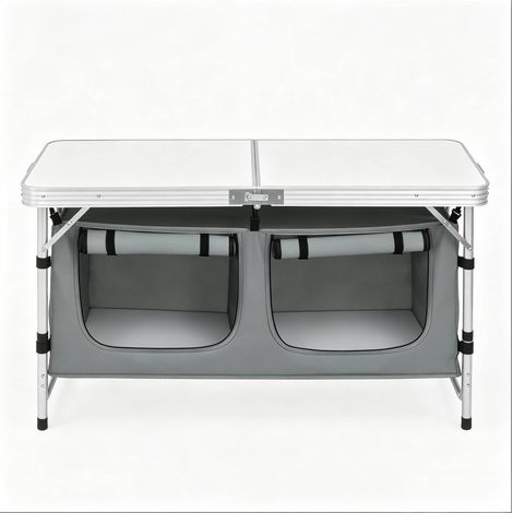 Tavolo da campeggio pieghevole 120 x 47 cm regolabile con borsa sospesa (1/5)