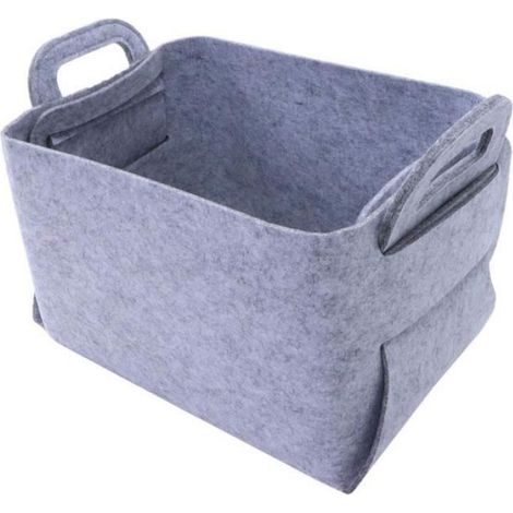 Panier de rangement - - Pliable - Feutre - Gris - Intérieur (1/4)