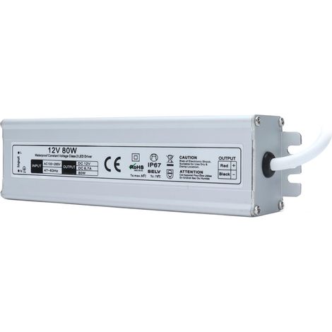Alimentation LED 12V étanche IP67, transformateur haute efficacité stable avec protections multiples, entrée AC 100-265V, prise UE, sortie 12V (1/5)