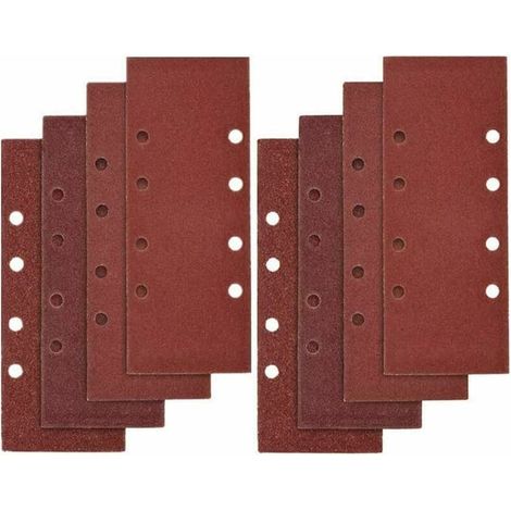VURAHOME - 40 PCS Papier de Verre, 93 x 185mm Feuilles Abrasives pour Ponceuse Vibrante 8 Trous Assorted P40, P60, P80, P100 Grit (1/3)