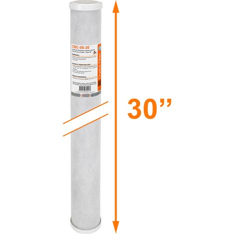 Cartouche CBC-05-30 Premium charbon actif 30'' - 5 µm - Crystal Filter® (1/2)