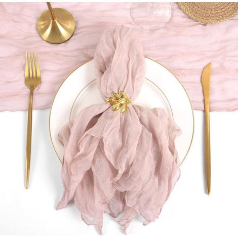 Lot de 15 serviettes de table - Rose racine de lotus - 50 x 50 cm (1/4)