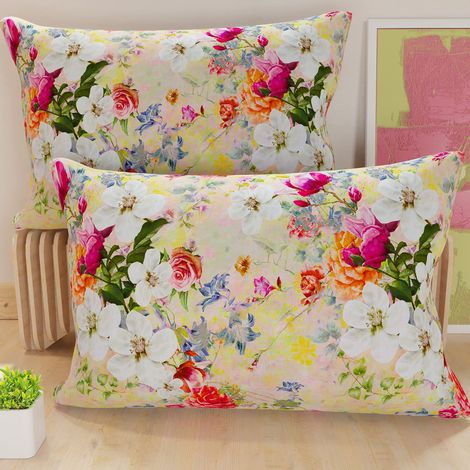 Lot de 2 Taies d'Oreillers 50x30 cm 100% Microfibre Hypoallergénique, Housse Oreiller Rectangulaire Printemps Coloré, Paquet de 2