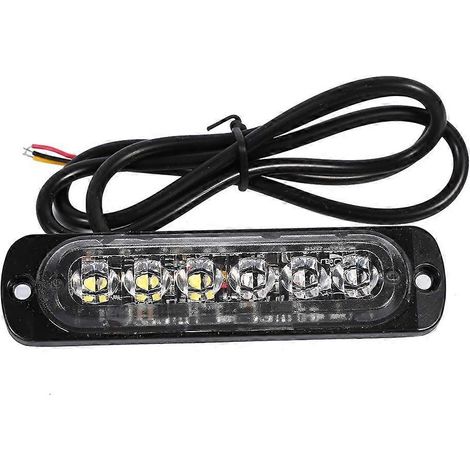 Stück 12V 6 LED Auto LKW Notfall-Warnleuchte Stroboskop-Blinkerlampe Gelb Weiß