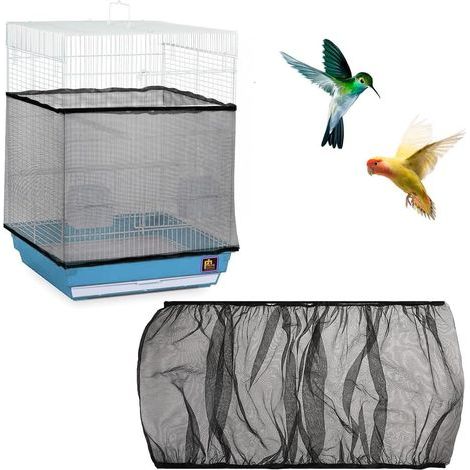1 Pièces Couverture de Cage à Oiseaux, Nylon en Filet de Protection pour Cage Oiseaux Lavable, Ventilé est Antipoussière, Housses (1/5)