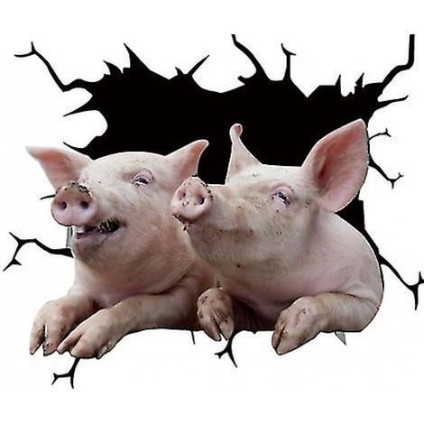 BEBUSINGOTO Lustiger Autoaufkleber mit geknacktem Schwein, Autofensteraufkleber, PVC-Viehaufkleber, 30,5 x 30,5 cm
