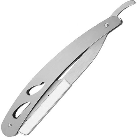 Couteau pliant rétro manuel en acier inoxydable pour barbe, tondeuse à sourcils pliable pour barbier (1/5)