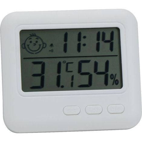 Set composto da 1 sveglia con allarme biglietto, mini termometro da parete per interni e termometro elettronico (1/5)