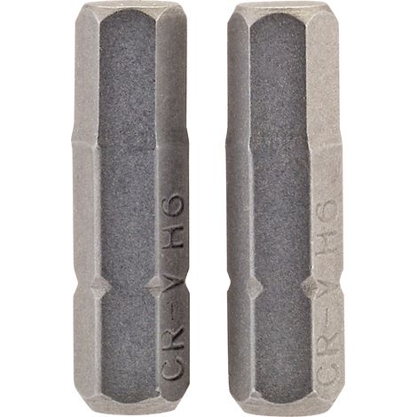 Draper 2-Piece 25mm Long 6mm Hexagon Shank Insert Bits (63998) – 1/4" Hexagonal Drive (1/5)