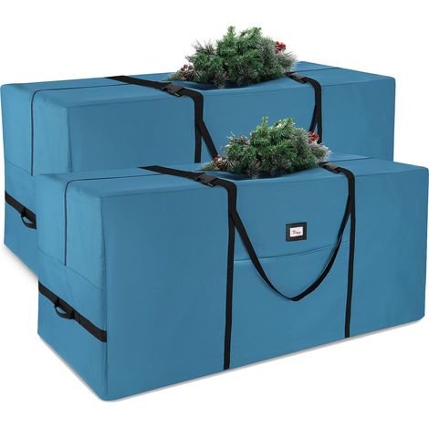 Lot de 2 sacs de rangement pour sapin de Noël – Boîte de rangement étanche pour sapin de Noël – Sac étanche avec poignées renforcées et double fermeture éclair – Oxford 600D – 2,5 pi (1/5)