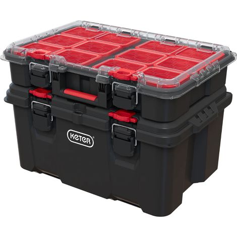 Keter Stack N Roll Deep Toolbox and Large Parts Organiser KETSNRTB KETSNRORG