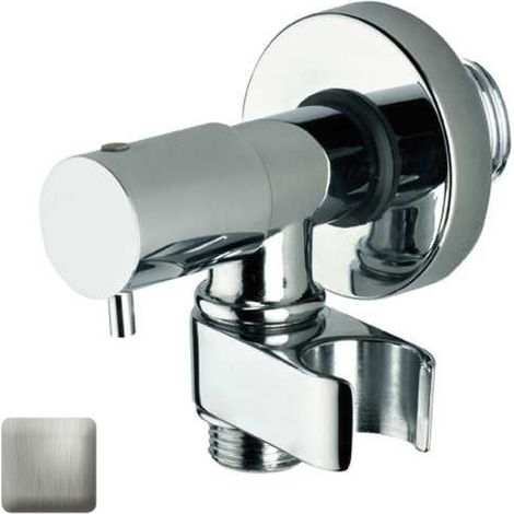 Robinet d’arrêt 1/2”M avec support de douche nickel satiné - BOSSINI E57000094 (1/2)
